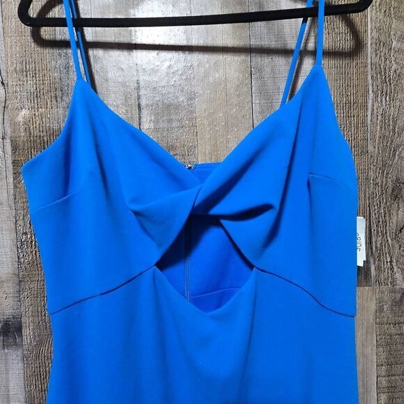 Aqua Blue Slit Maxi Sheath Dress NWT - Picture 2 of 6